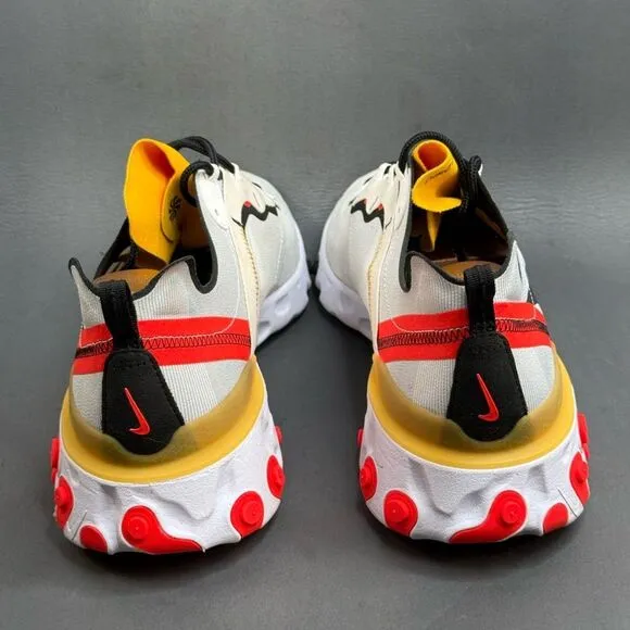 Nike React Element 55 White Black Crimson Gold athletic sneaker shoes size 14