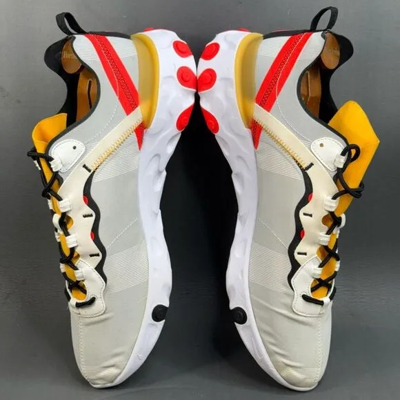 Nike React Element 55 White Black Crimson Gold athletic sneaker shoes size 14