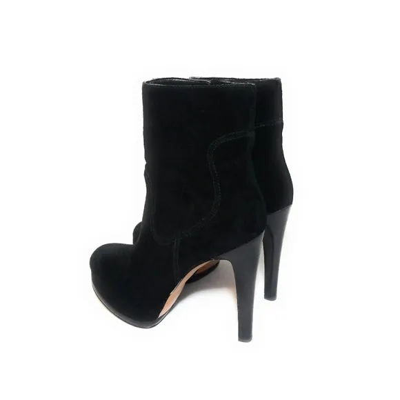 NINE WEST Black Suede High Heel Boots Booties 7.5