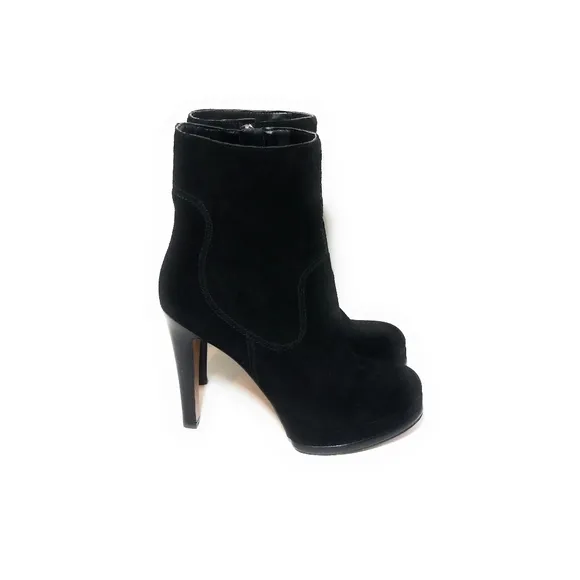 NINE WEST Black Suede High Heel Boots Booties 7.5