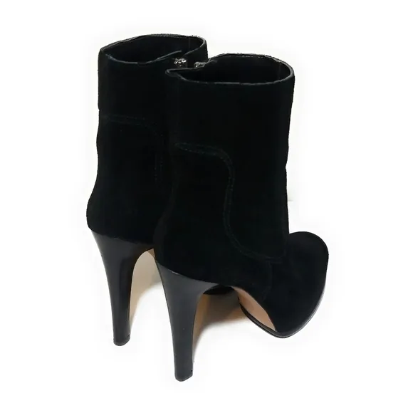 NINE WEST Black Suede High Heel Boots Booties 7.5
