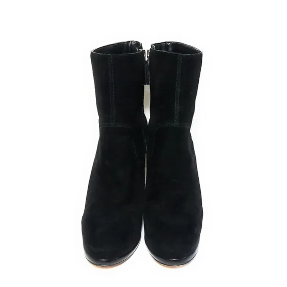 NINE WEST Black Suede High Heel Boots Booties 7.5