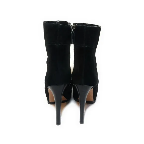 NINE WEST Black Suede High Heel Boots Booties 7.5