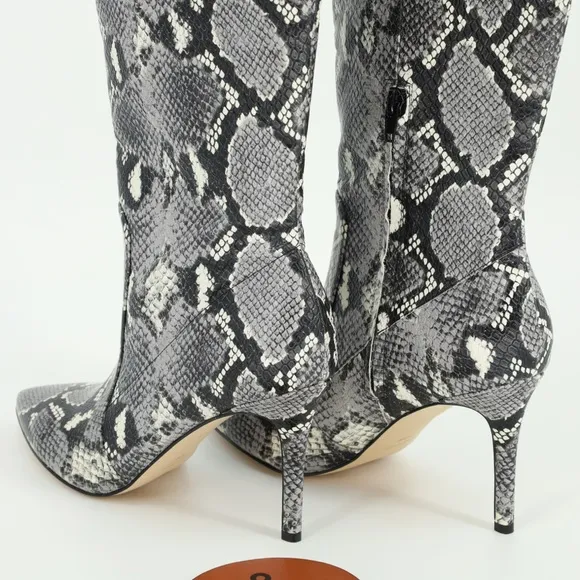 NINE WEST FIVERA TALL SNAKEPRINT BOOTS