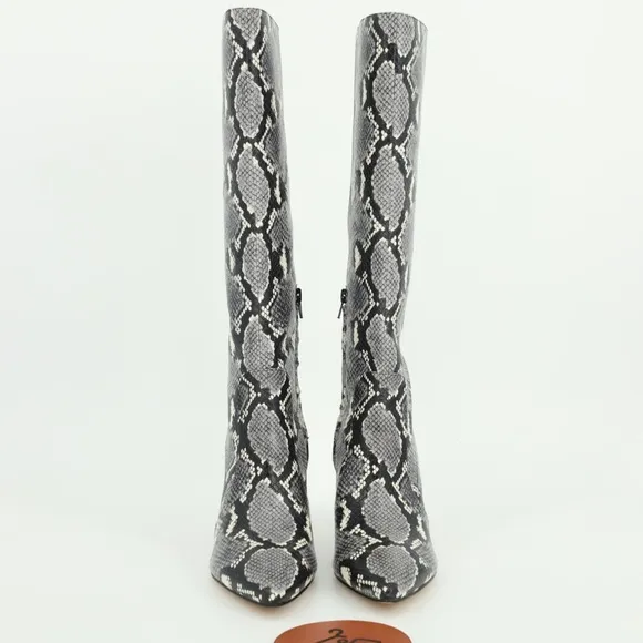 NINE WEST FIVERA TALL SNAKEPRINT BOOTS