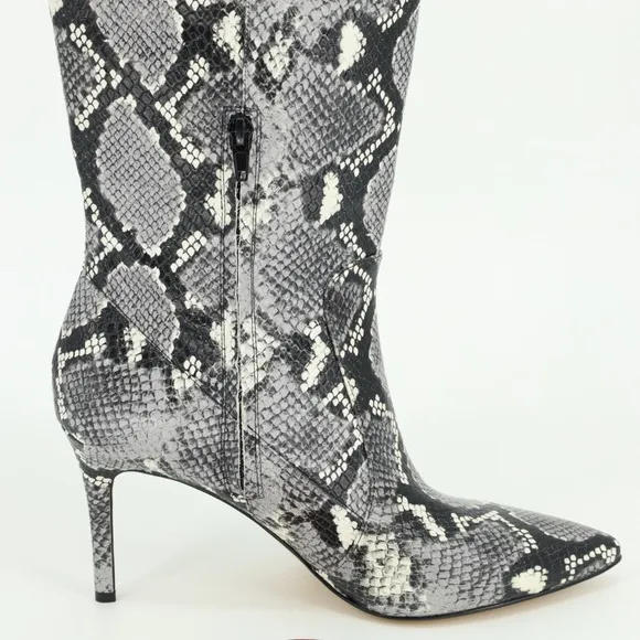 NINE WEST FIVERA TALL SNAKEPRINT BOOTS