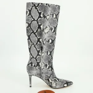 NINE WEST FIVERA TALL SNAKEPRINT BOOTS