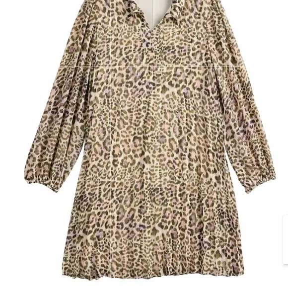 Nine West Leopard Pleated Dress