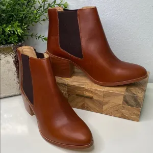 Nisolo Chelsea Leather Ankle Boots Size 9.5 Brandy
