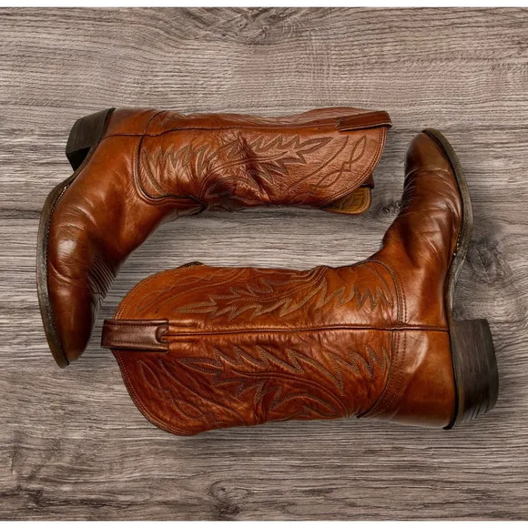 Nocona Cognac Western Boots Men's Size 10 Conditioned