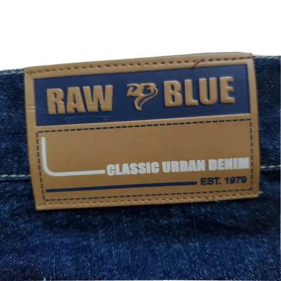 NOS Raw Blue Denim Jeans Mens Shorts Hip Hop Streetwear Work Boots Loose…