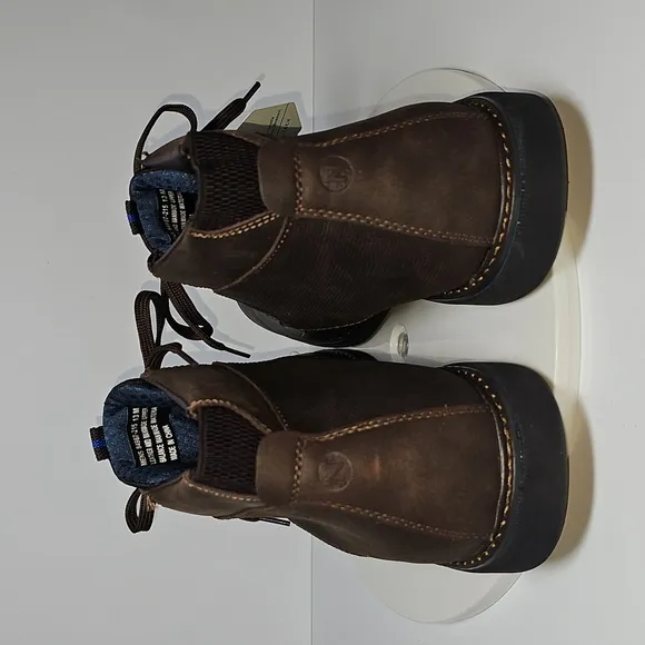 Nunn Bush Otto Plain Toe Chukka Boots Leather Memory Foam Lace-Up Brown 13