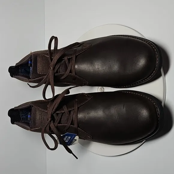 Nunn Bush Otto Plain Toe Chukka Boots Leather Memory Foam Lace-Up Brown 13