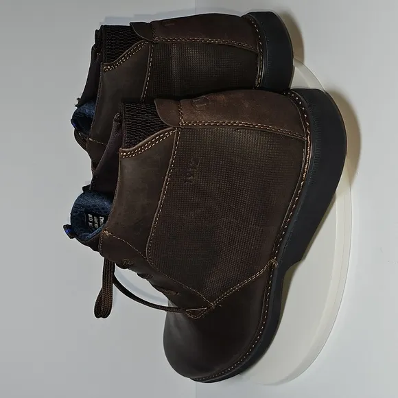 Nunn Bush Otto Plain Toe Chukka Boots Leather Memory Foam Lace-Up Brown 13