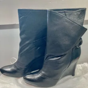 NWB Mea Shadow Women's Demetra Boots , Black Leather, 9.5 M US