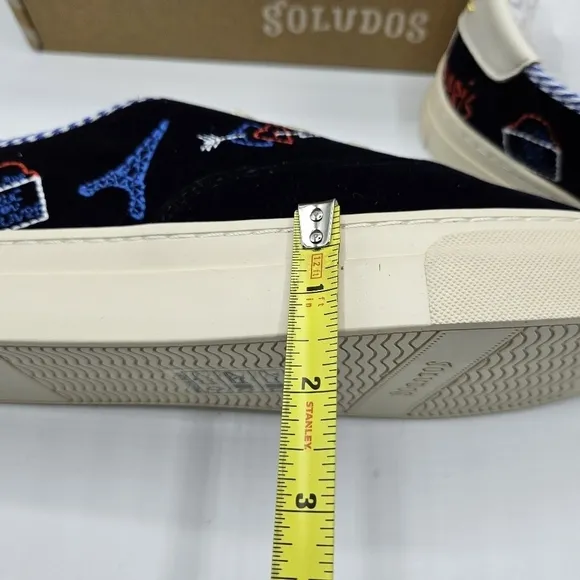 NWB Soludos Paris platform embroidered velvet feeling size 10