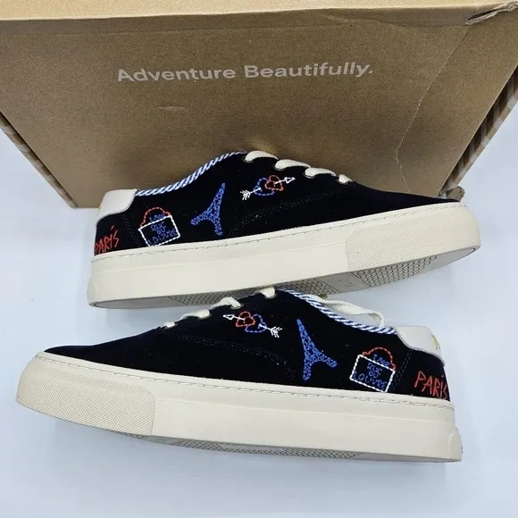 NWB Soludos Paris platform embroidered velvet feeling size 10