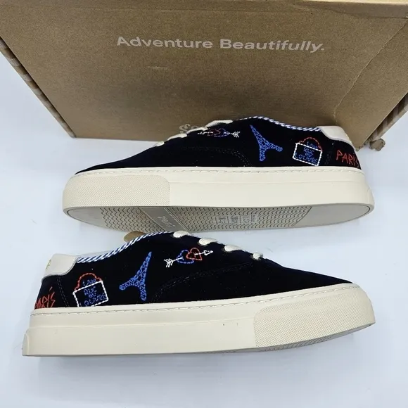NWB Soludos Paris platform embroidered velvet feeling size 10