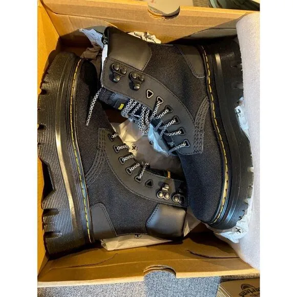 NWB DOC Dr. Martens Combat Boots Air Wair TARIK Black Extra Tough 27017001 W 6