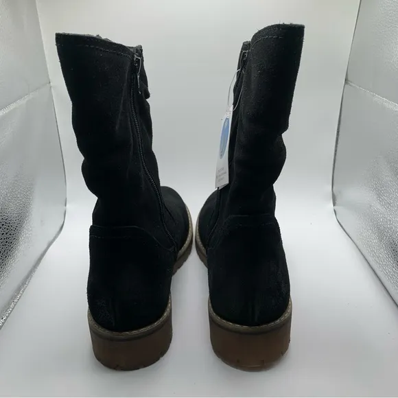 NWOB Eric Michael Texas Women's Black Suede Ankle Boots Size 10-10.5 EU 41 1072