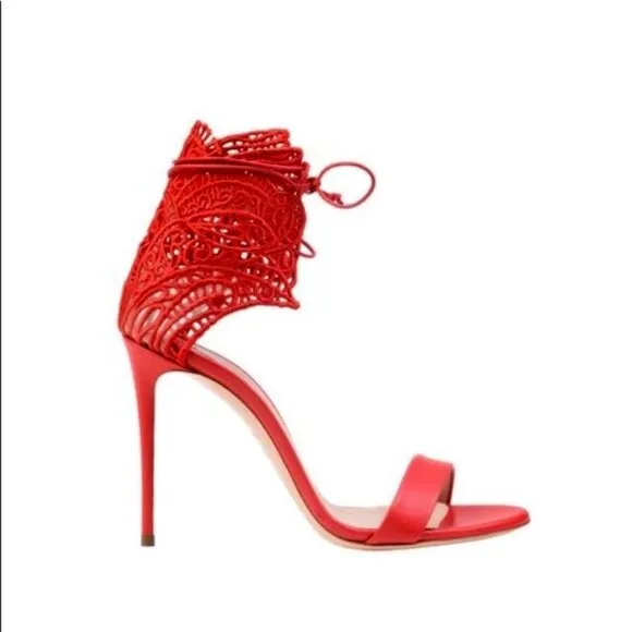 NWOT Casadei Crochet Leather Sandals size 6