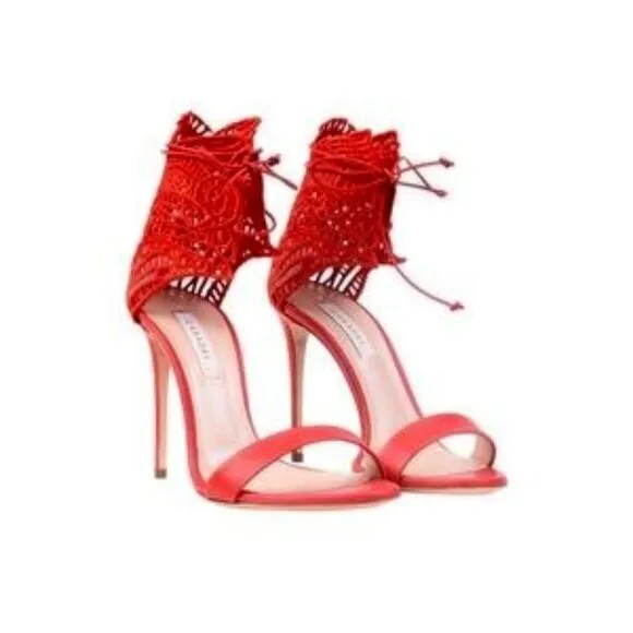 NWOT Casadei Crochet Leather Sandals size 6