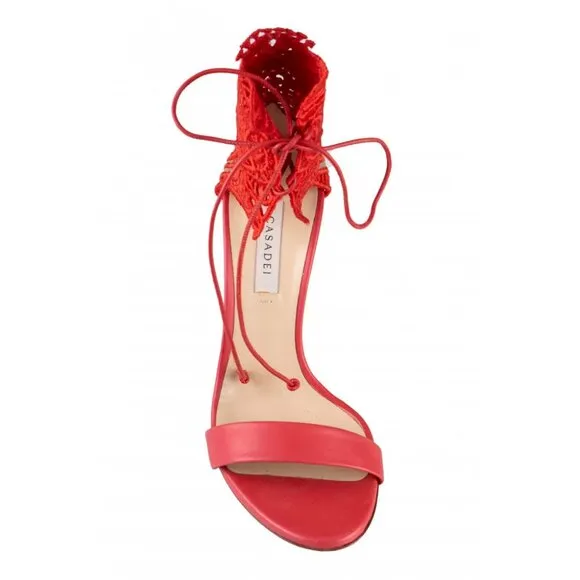 NWOT Casadei Crochet Leather Sandals size 6