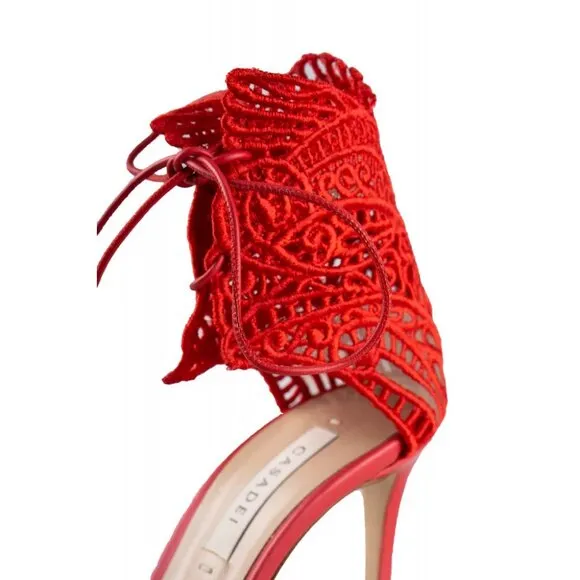 NWOT Casadei Crochet Leather Sandals size 6