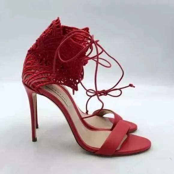 NWOT Casadei Crochet Leather Sandals size 6