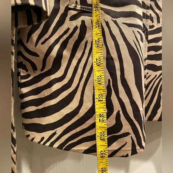 NWOT - CHAPS BY RALPH LAUREN ZEBRA PRINT BELTED TRENCHCOAT - BROWN &amp; TAN🤩🛍️🤩