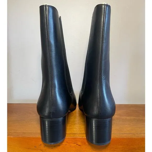 NWOT J. Crew Leather High-shaft Stacked-heel Boots in Black Size 6.5