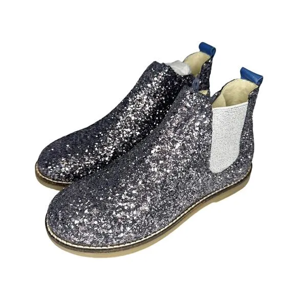 NWOT Mini Boden Glittery Ankle Boots Size 33 (2)