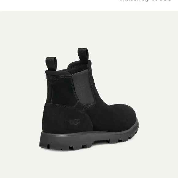 NWOT UGG Sz 40 M7 W9 Black Waterproof Suede Sherpa Hillmont Chelsea Ankle Boots
