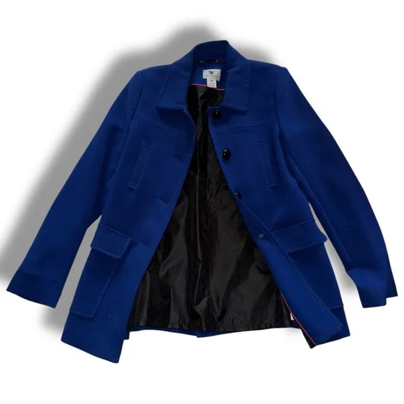NWT 2012 Worthington Blue Pea Coat (S) - Vintage Chic, Y2K Revival