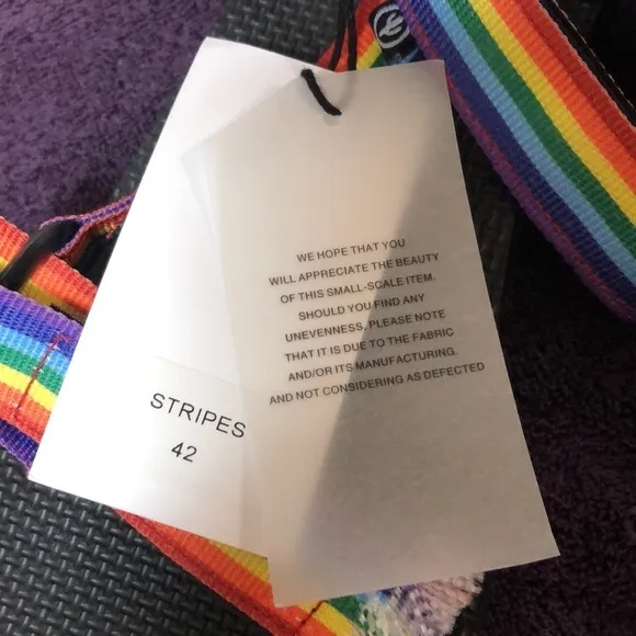 NWT Arizona Love Trekky Woven Rainbow Stripe Sandals Size 42 12