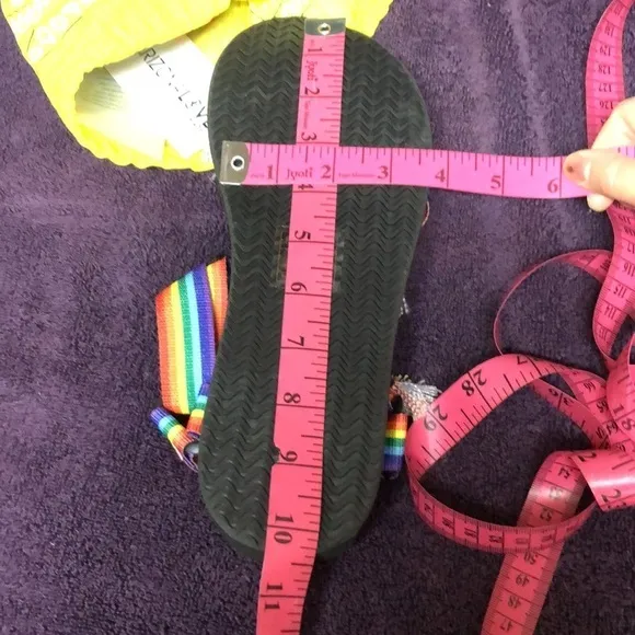 NWT Arizona Love Trekky Woven Rainbow Stripe Sandals Size 42 12