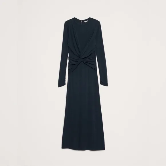 NWT! BANANA REPUBLIC WOMENS NAVY JERSEY KNIT TWIST-FRONT MAXI DRESS⭐️