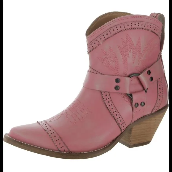 NWT Dingo Gummy Bear Snip Toe Cowboy Booties Womens Pink  Casual Boots 9.5