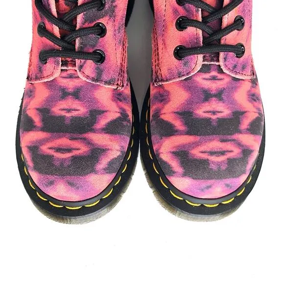 NWT Dr Martens Purple Tie Dye 1460 Lace Up Ankle Boots Women’s 7 Shoes