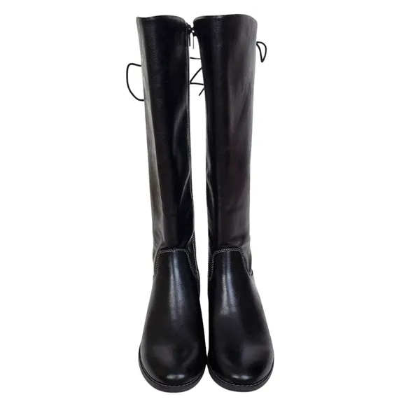 NWT Eurosoft sofft Wenda riding knee boots black adjustable shaft faux leather