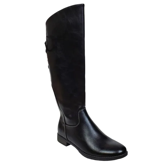 NWT Eurosoft sofft Wenda riding knee boots black adjustable shaft faux leather