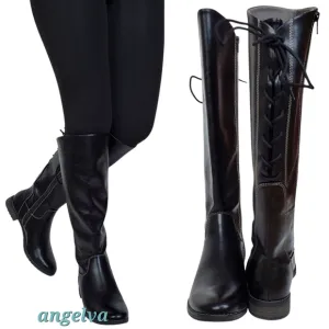 NWT Eurosoft sofft Wenda riding knee boots black adjustable shaft faux leather