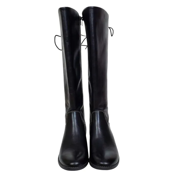 NWT Eurosoft sofft Wenda riding knee boots black adjustable shaft faux leather