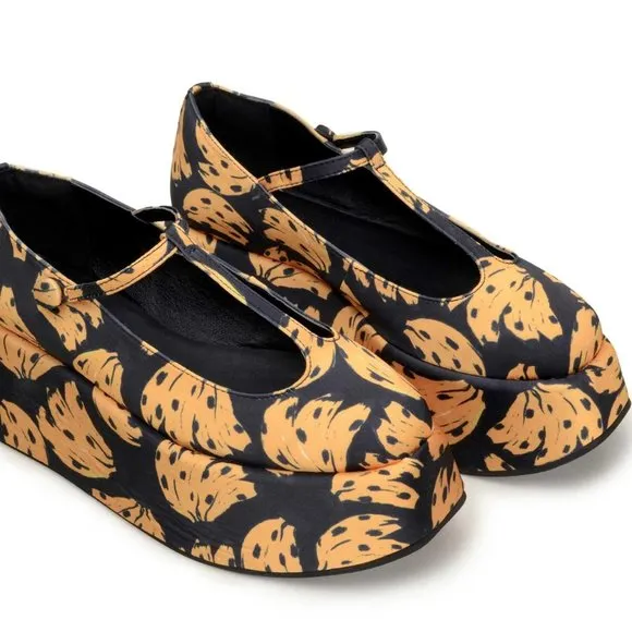 NWT Farm Rio Black Bananica Bunch Ballerina Mary Jane Platform Banana Shoes