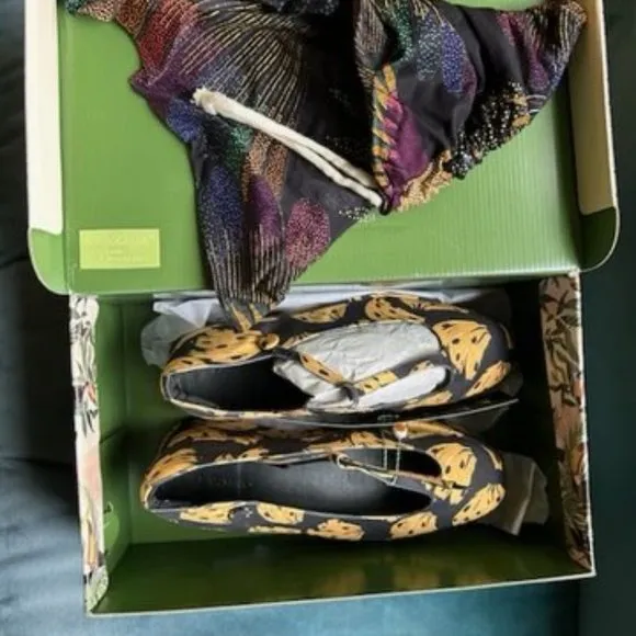 NWT Farm Rio Black Bananica Bunch Ballerina Mary Jane Platform Banana Shoes