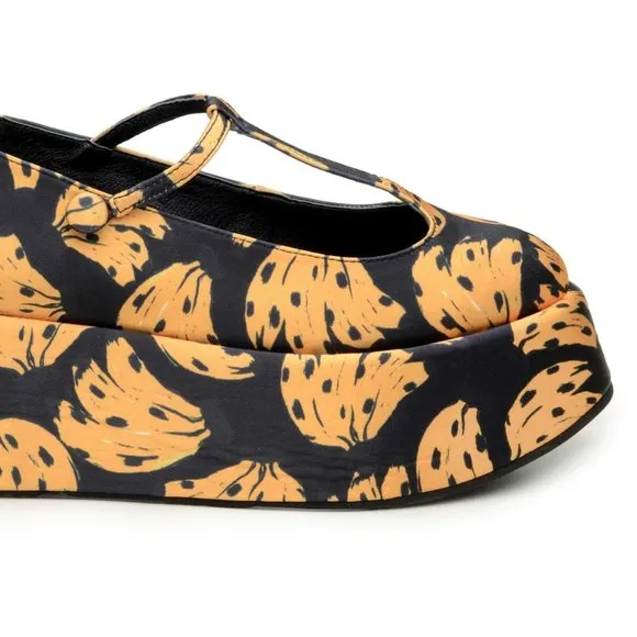 NWT Farm Rio Black Bananica Bunch Ballerina Mary Jane Platform Banana Shoes