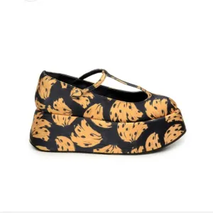 NWT Farm Rio Black Bananica Bunch Ballerina Mary Jane Platform Banana Shoes