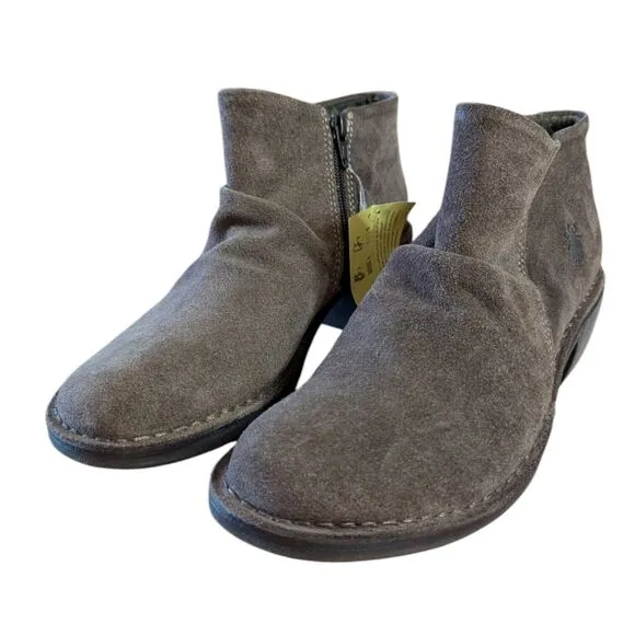 NWT Fly London EUR 39 US 8.5 9 Ankle Slouch Boot Taupe Oil Suede Boho Lagenlook