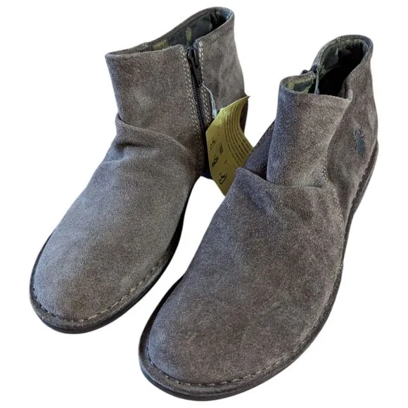 NWT Fly London EUR 39 US 8.5 9 Ankle Slouch Boot Taupe Oil Suede Boho Lagenlook