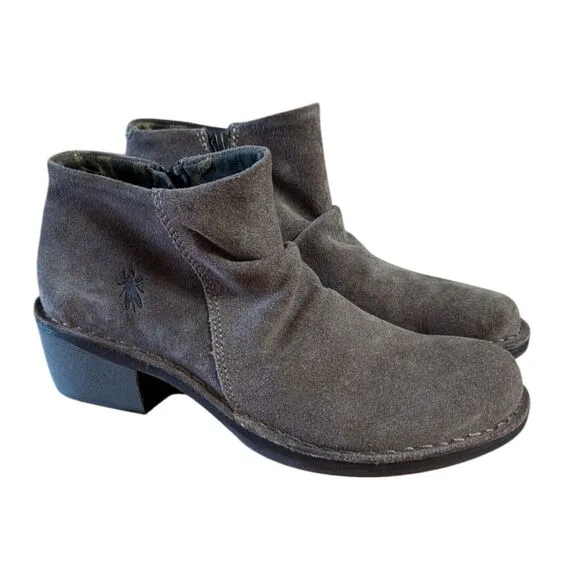 NWT Fly London EUR 39 US 8.5 9 Ankle Slouch Boot Taupe Oil Suede Boho Lagenlook